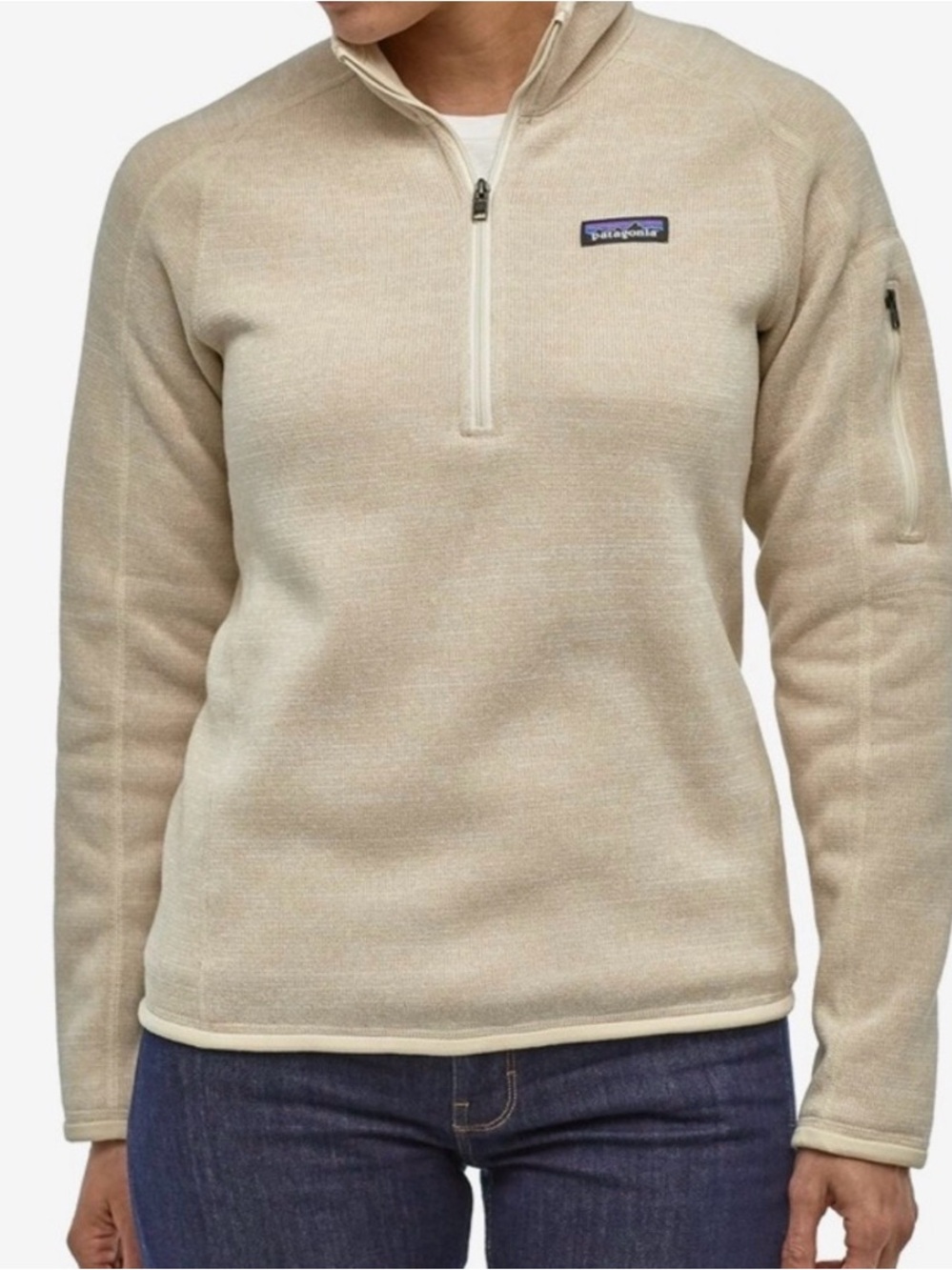 Women’s Patagonia Better Sweater Half Zip Women’s XXS—Crème Beige Outdoor Jacket